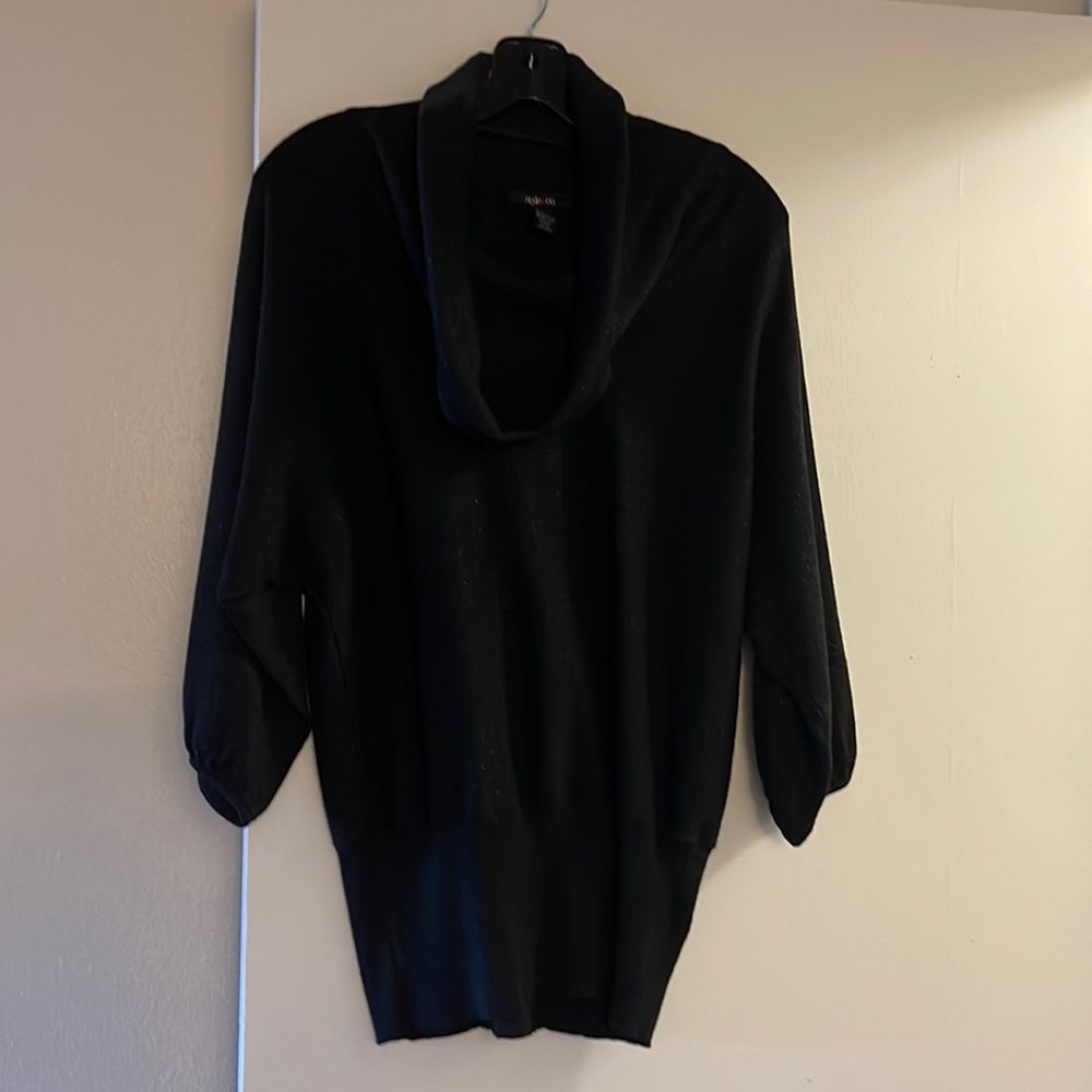Style & Co shawl neck black top